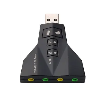 Zunanje Virtualni USB, 7.1 3D Zvok Audio Card adapter za dvojni mikrofon dvojni avdio vmesnik neodvisen izhod zvočne kartice za PC