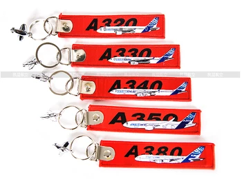 airbus A320 / A330 / A340 / A350 / A380 Tipko Veriga Obroč Keychain Vrečko Oznako Potovalne Prtljage Oznako Rdeče za Pilota Letalske Posadke