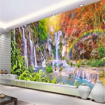 beibehang obsežnih ozadje po meri HD Wonderland slap krajinskega slikarstva v ozadju stene de papel parede 3d paisagem